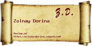 Zolnay Dorina névjegykártya